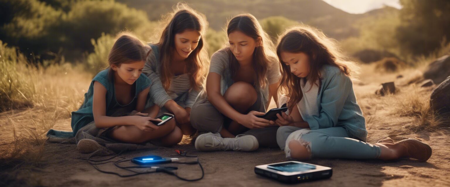 Family using power bank image